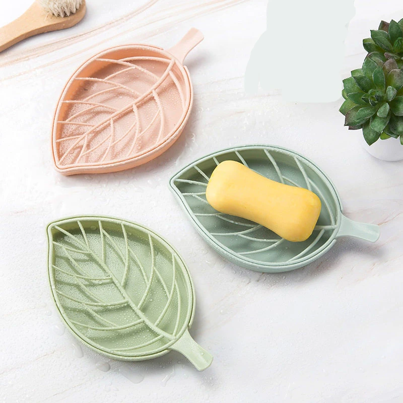 

Multi-functional Household Storage Soap Box Bathroom Shower Leaf Shape Soap Box Dish Storage Plate Tray Holder Case Container