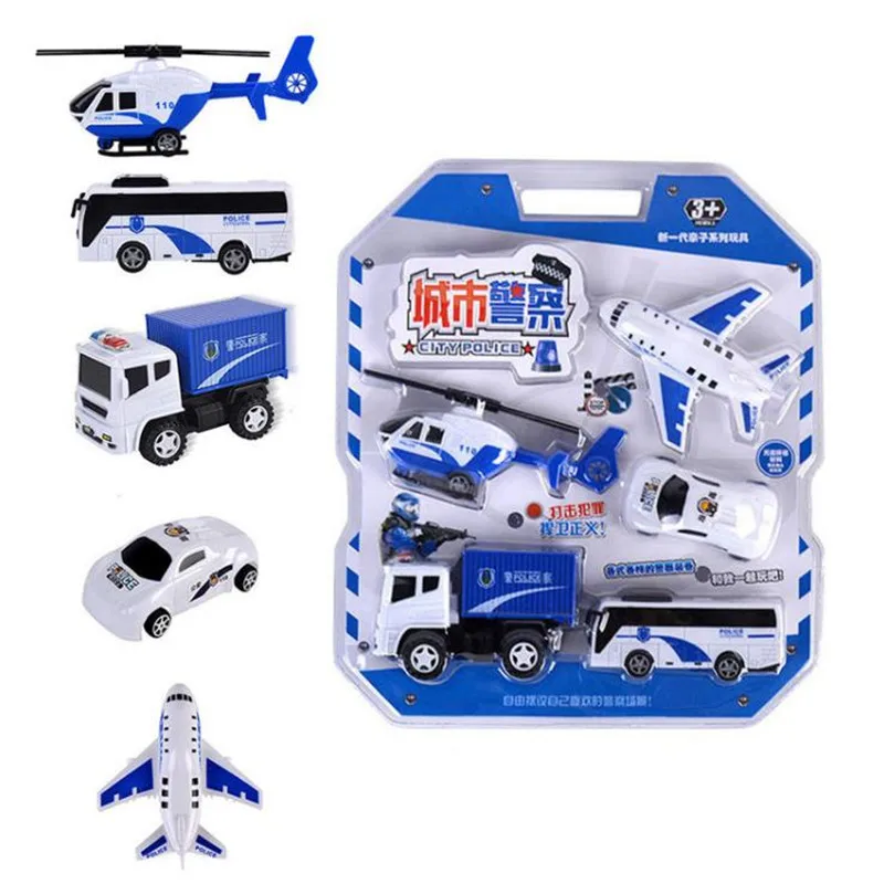 

Hot Selling Inertia Car Airplane City Firefighting Police Car Toy Military Model Combination of Equipment Stall Toy Store Home H