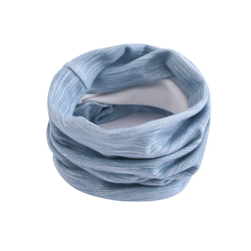 stripe blue Solid Candy Color Baby Scarf Cotton Ring Scarf Children Neck Collar Boy Kids Neckerchief Autumn Winter Girls Scarf - Цвет: stripe blue