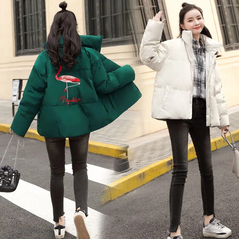 

Solid Color 2019 Winter Fashion Comfortable Simple Cool Short Long Sleeve Cotton-padded Clothes Qgjc8915