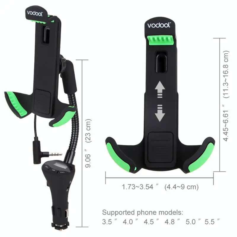 VODOOL Универсальный автомобильный держатель с 3,1 Ампер USB Автомобильное зарядное устройство и FM