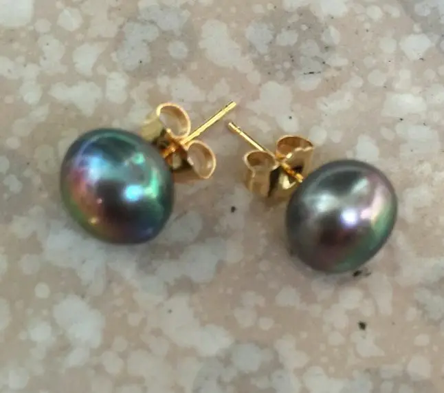 good Champagne 7-8mm AAA++ gray 7-8mm White 6.6mm Akoya Perfect Round Cultured Pearl Stud Earring 14k/20
