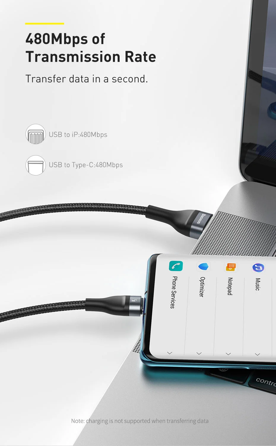 Cabo para Xiaomi Cabo de Dados para Iphone Cabo de Fio Usb tipo c 3 em 1 Baseus Samsung Carregamento Rápido 11 Pro x 8 6s Micro Usb 5a 11 cabo de dados para iphone 11 pro x 8 6s micro cabo de fio usb