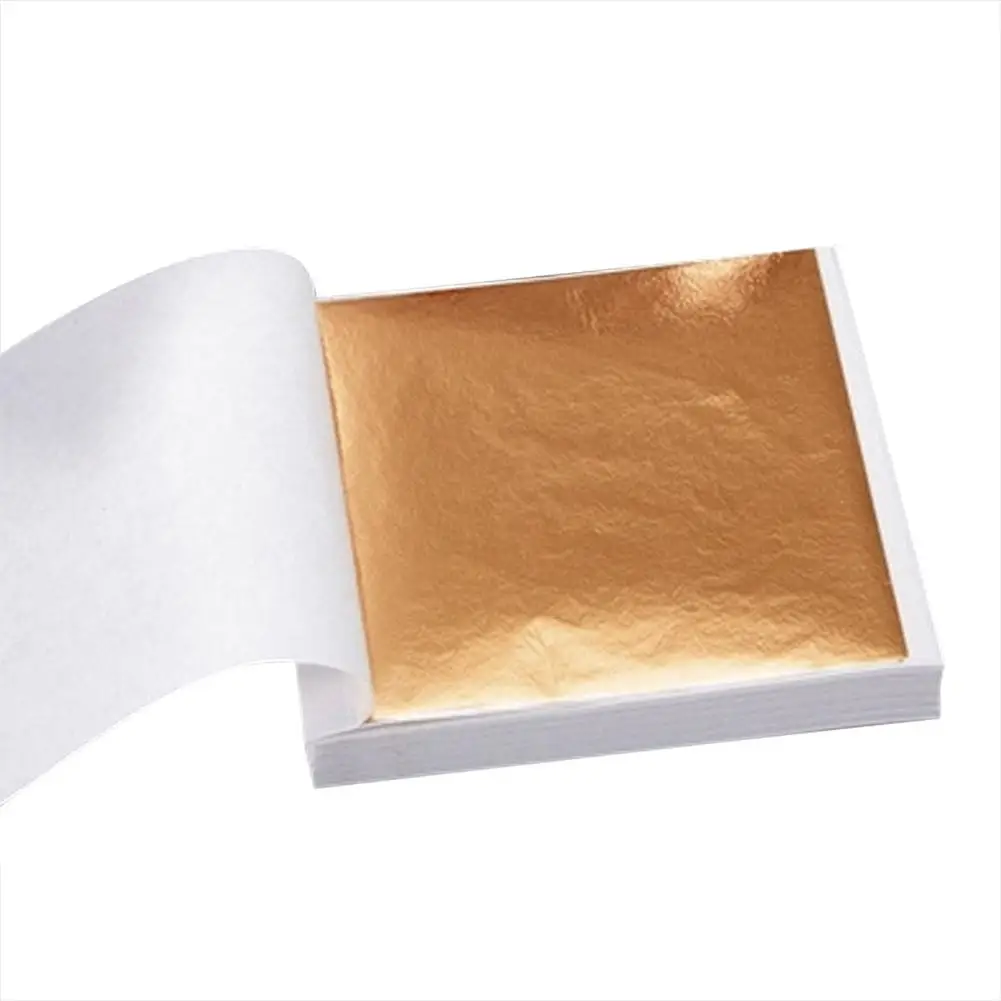 Rose Gold 100 шт листы для золочения художественный дизайн бумаги Золото Имитация фольги Алюминиевые листы для поделок украшения стен 14*14 см - Цвет: Rose Gold