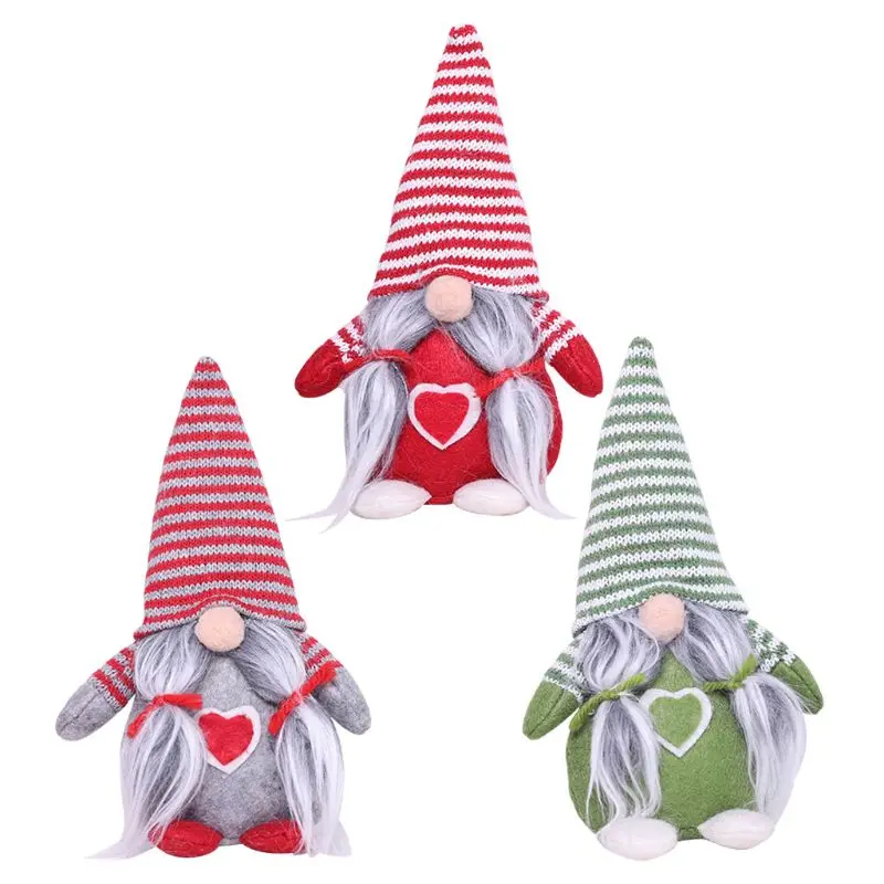 Merry Christmas Swedish Santa Gnome Plush Doll Ornament Handmade Elf Toys Holiday Home Party Decor Kids Gift RXJB