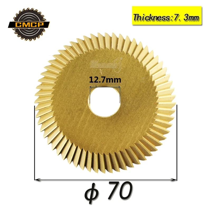 Comprar 1 pieza 70x7,3 12,7mm x 80T HSS llave máquina cortador titanio recubierto máquina de llaves horizontal Sierra herramienta cerrajero