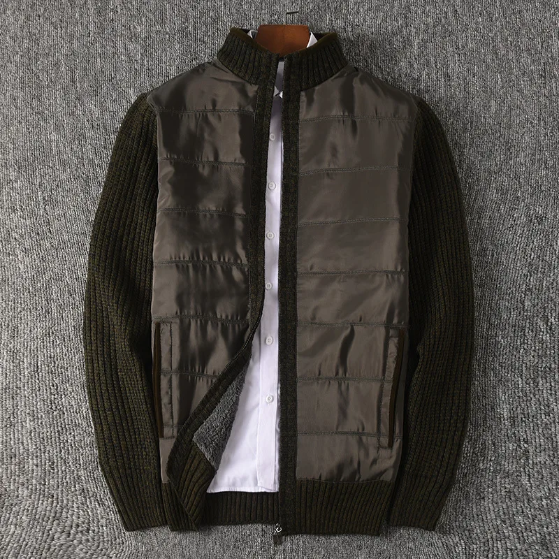 

Fat Man Sweater Sweater Knitting Leisure Sports Jacket Sweater Cardigan Coat Male Plus Fat plus Size Lian Cap