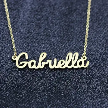 

New Simple Fashion Gold Color Colier Personaliser Women Men Stainless Steel Collier Acier Inoxydable Custom Necklace Jewelry