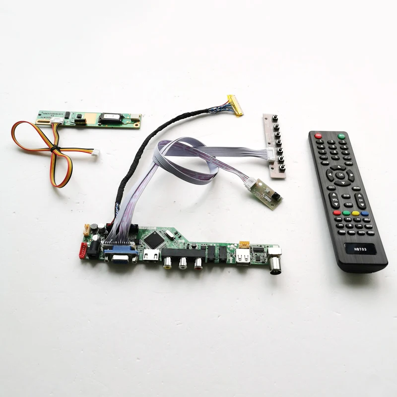 Для B150PG03 V0 B150PG04 V1 T. V56 плата привода HDMI VGA USB AV клавиатура+ пульт+ инвертор LVDS 1CCFL 30Pin ЖК-монитор DIY kit