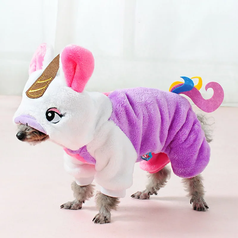 Warm Dog Winter Clothes Pet Jumpsuit Overalls for Dogs Costume Unicorn Puppy Chihuahua Coat Yorkshire Pug | Дом и сад