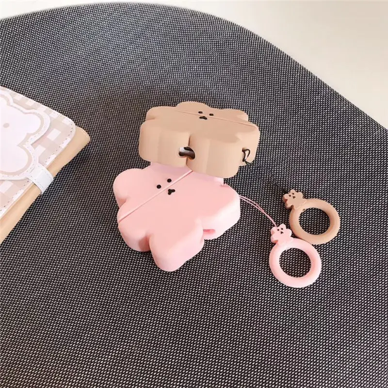 Силиконовый чехол медведь печенье для Apple Airpods Pro TWS Bluetooth наушники 28TE