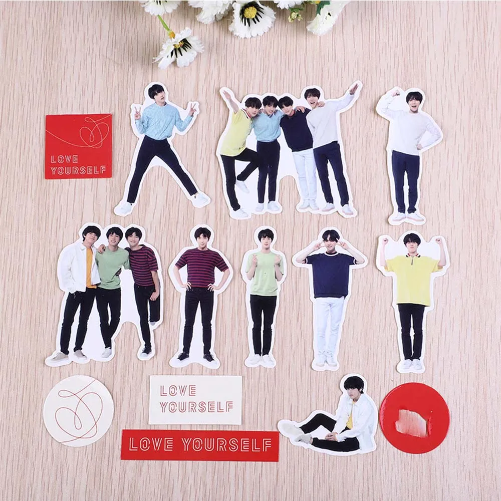 

Kpop Stickers Craft Self Adhesive doll Skateboard Laptop Cartoon PVC Anime Boys Kpop Sticker Pack set