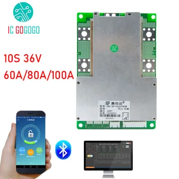 

10S 36V Smart ion Lithium Battery Protection Board PC Phone Bluetooth APP 60A 80A 100A Li-ion Lipo BMS Packs Balance eBike JBD