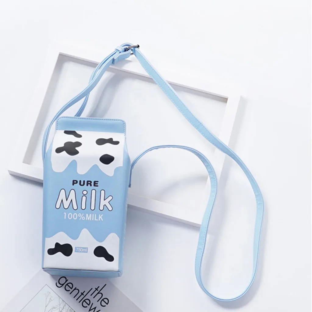 Креативный принт Friut Milk, женские сумки через плечо, мини-кошелек для сотового телефона, маленькие Сумки из искусственной кожи, женские милые сумки через плечо