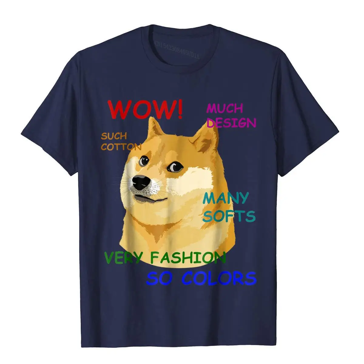 Very Fashion Doge Wow! funny Doge T-Shirt__97A2323navy