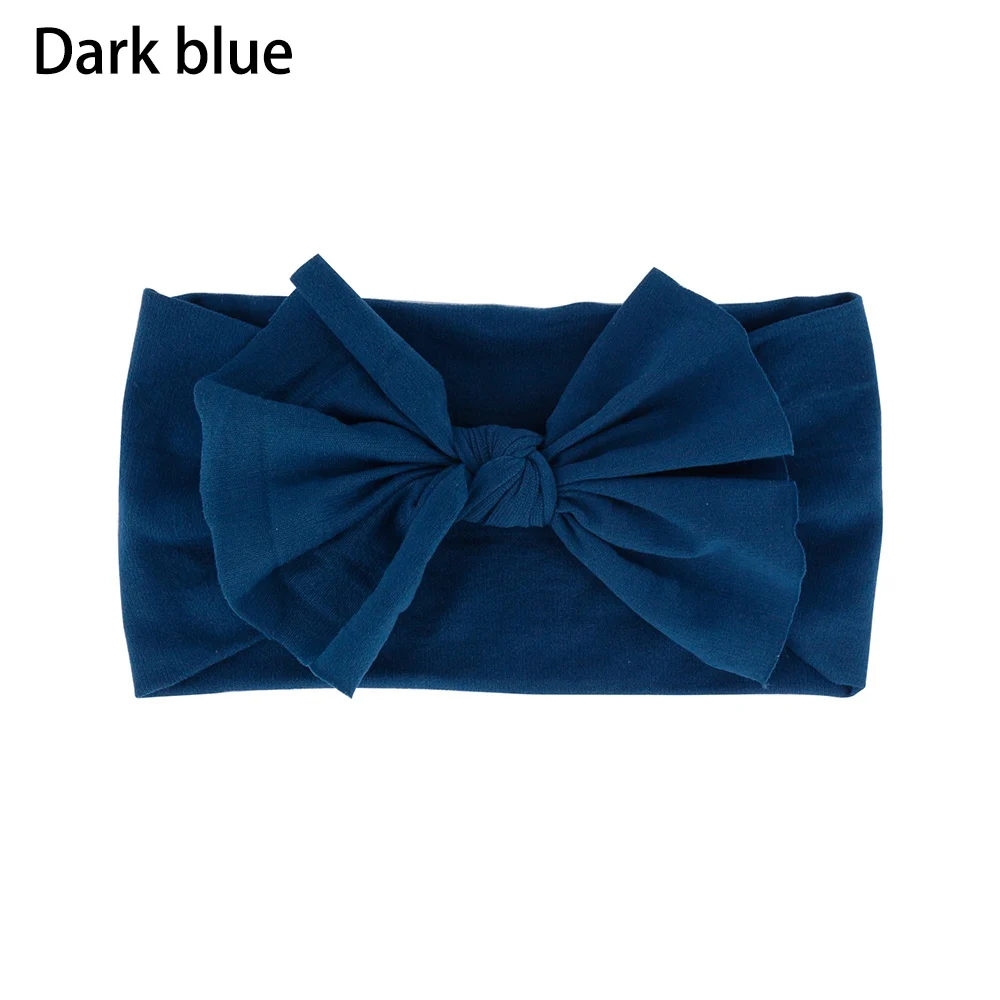 Dark blue Новинка; милые детские носочки с бантом и повязка на голову для малышей детей резинка для волос аксессуары для волос Haarband ободки для девочек - Цвет: Dark blue
