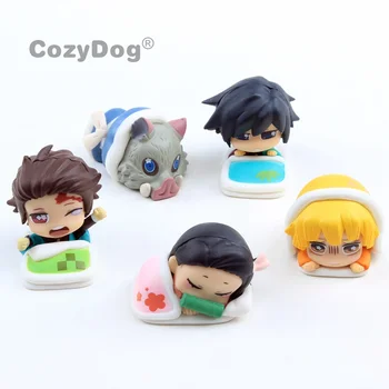 

5 Pcs Q Version Demon Slayer kimetsu No Yaiba Nezuko PVC Action Figures Toys Collectible Model Women Kids Gift Home Car Decor