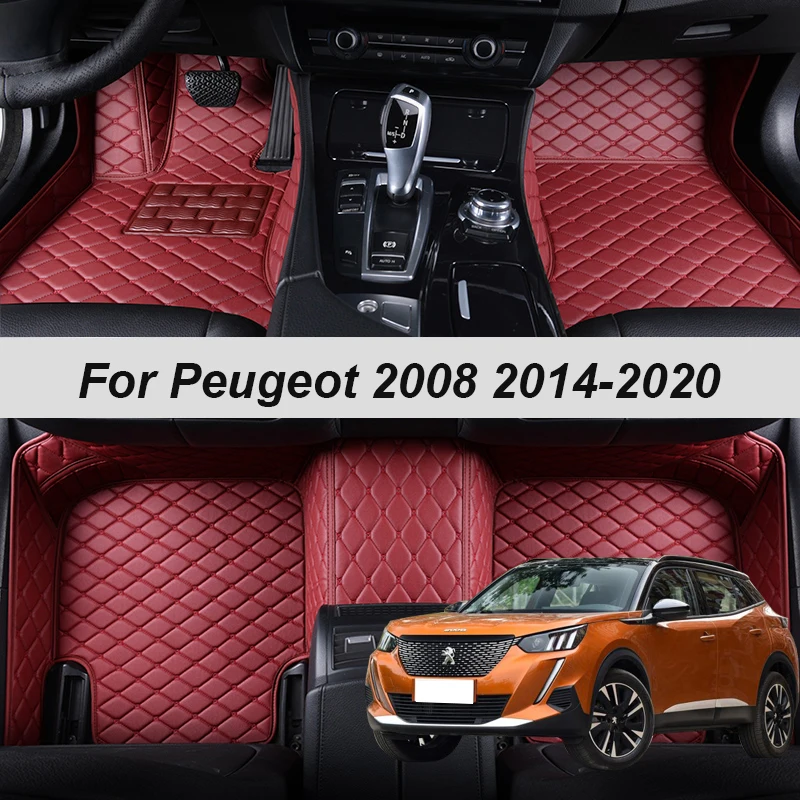 Tapis De Sol en Cuir pour Peugeot 2008 2020 2021 2022 2023 Tapis Sol  Voiture AntidéRapant IntéRieure Protection Moquette Tous Temps ImperméAble