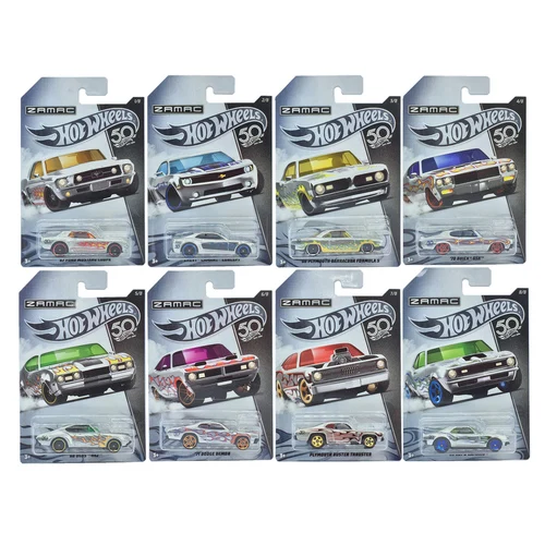Original Hot Wheels Car Model 1:64 Diecast Limited Collector Edition 50th Anniversary of Rambogini Honda Ford Metal Boys Toys - Цвет: 50BAIJIN-8pcs