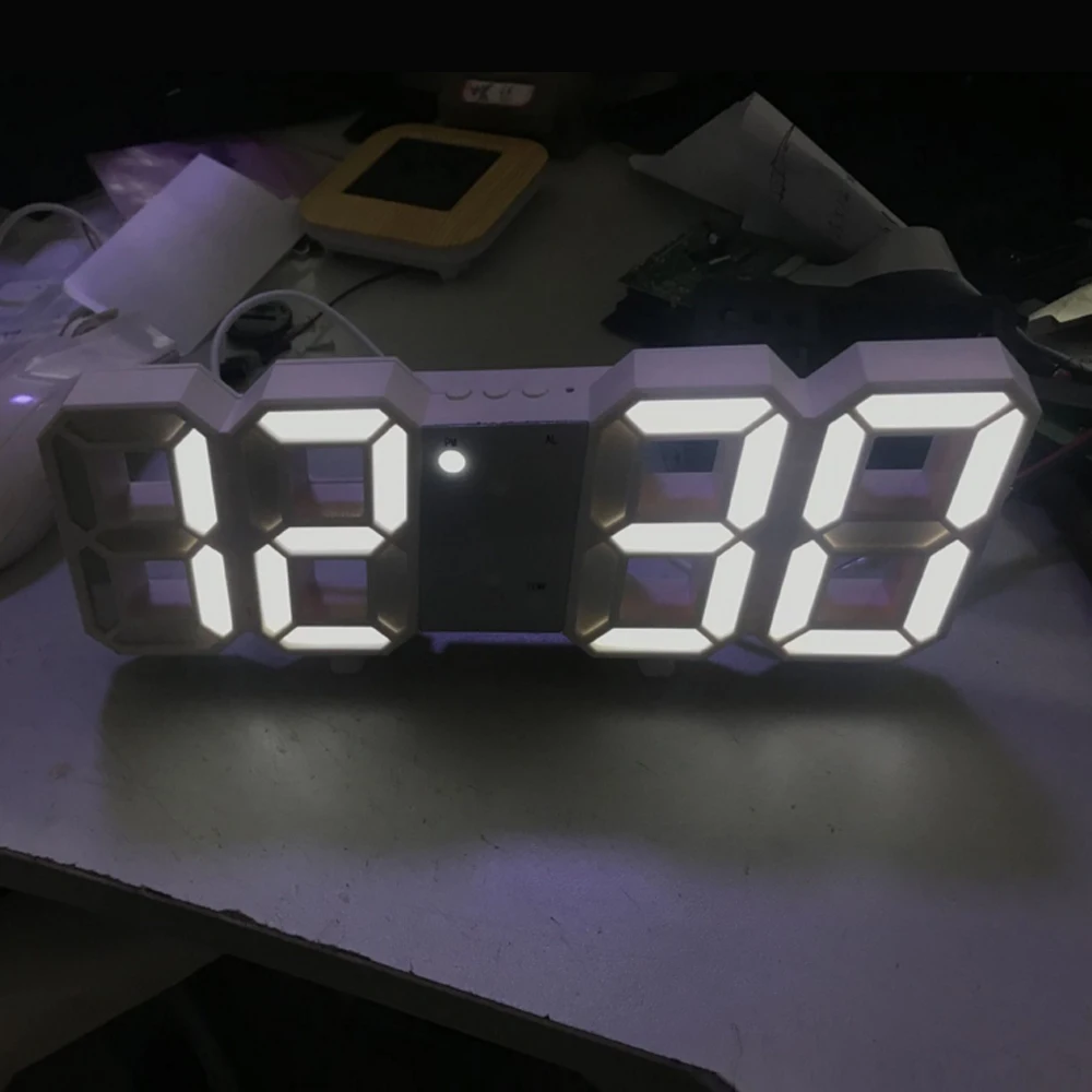 

3D LED Wall Clock Modern Design Digital Table Clock Alarm Nightlight Saat reloj de pared Watch For Home Living Room Decoration