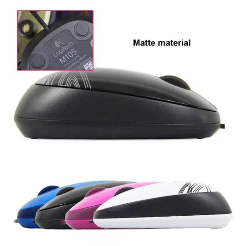 Проводная офисная USB мышь logitech M105 1000 dpi для Mac OS/Windows PC/ноутбука периферийные аксессуары