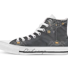 Хэллоуин Человек-паук на веб дышащая Повседневное с высоким берцем на шнуровке; Холщовая Обувь Кеды Перевозка груза падения