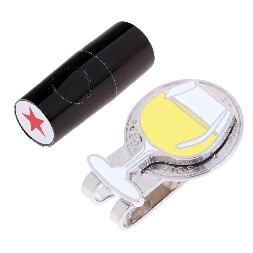 

Golf Ball Marker with Standard Hat Clip Professional Aiming Aids with Golf Ball Stamper