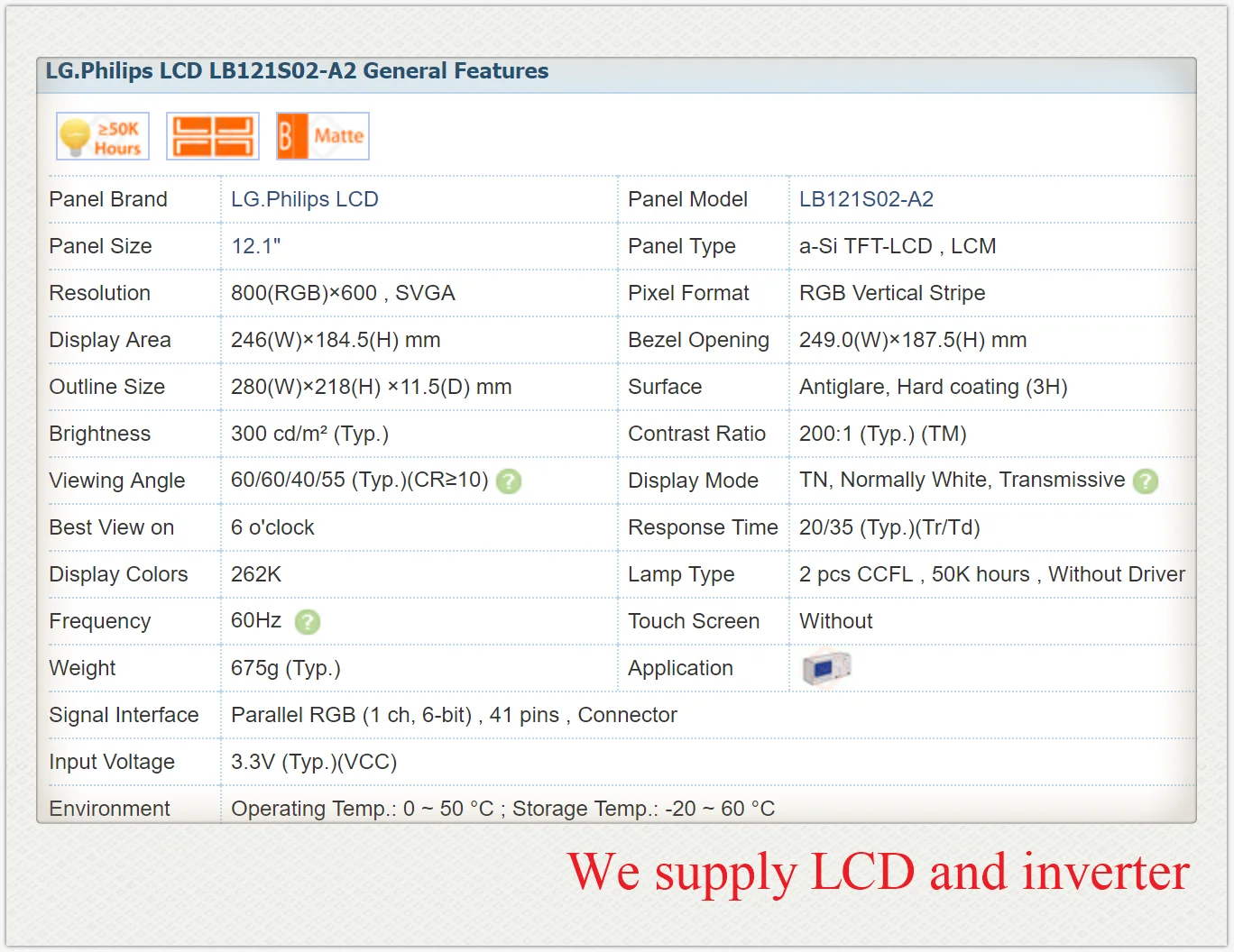 LB121S02-A2 12,1 дюймовый TFT lcd, и A+ класс, протестирован перед отправкой