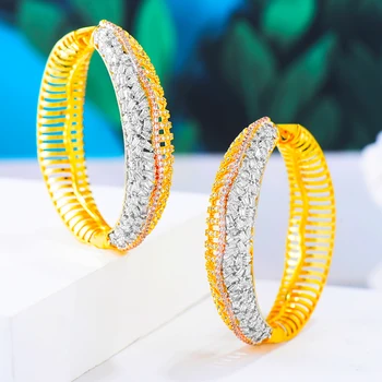 

missvikki Gorgeous Gold Color Hoop Earrings Hollow Top Quality Never Fade Women Wedding Anniversary Jewelry Gift Fashion