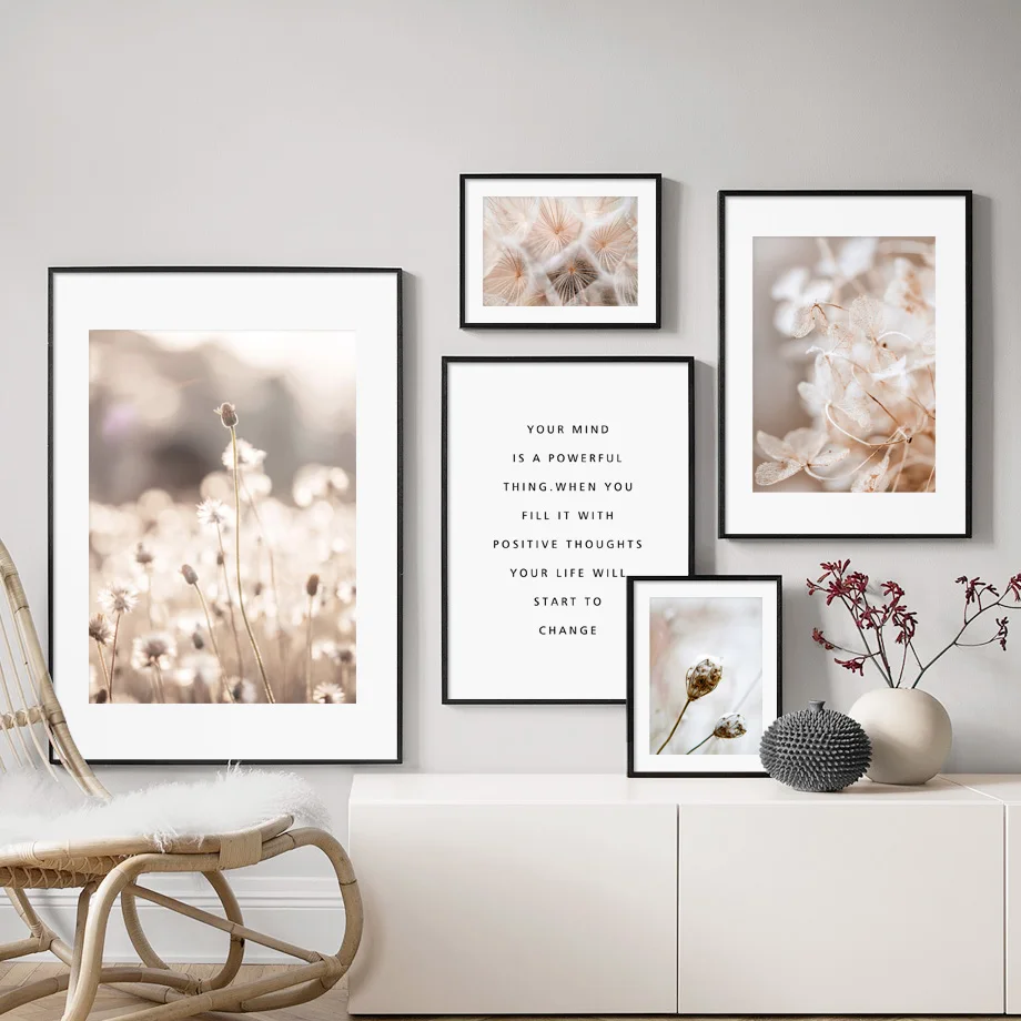 

Flower Dandelion Plant Winter Landscape Canvas Painting Nordic Posters and Prints Wall Art Pictures for Living Room Decoration