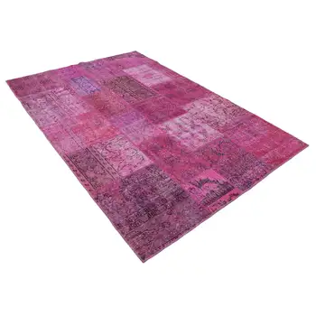 

170x239 Cm Pink Handmade Patchwork Rug-6x8 Ft