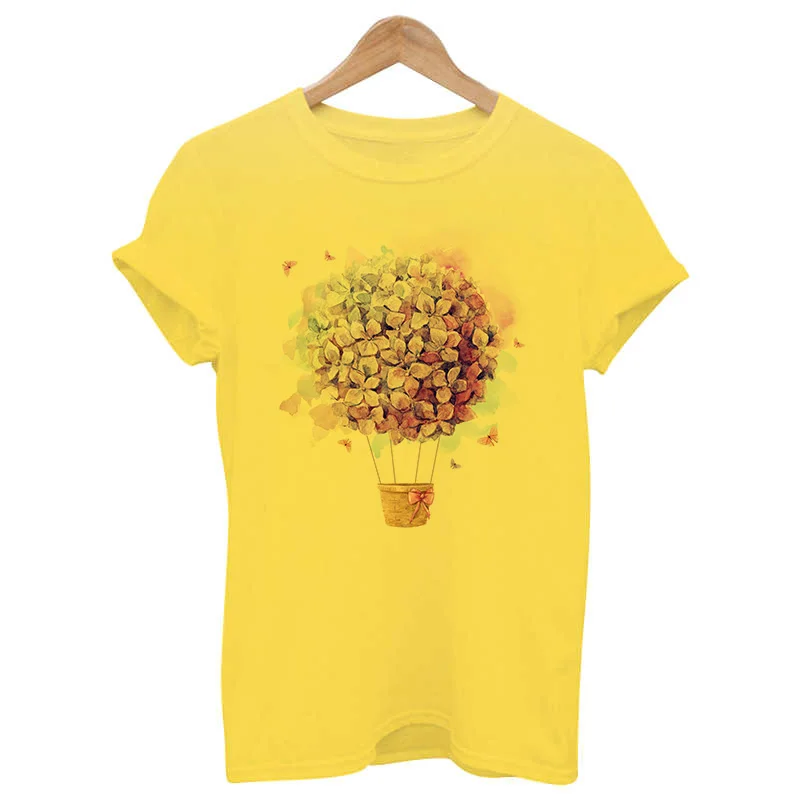 Yellow T Shirt Women 2020 New Summer Short Sleeve Floral Flower Fashion Lady Top Tshirt Ladies Womens Graphic Female Tee T-Shirt