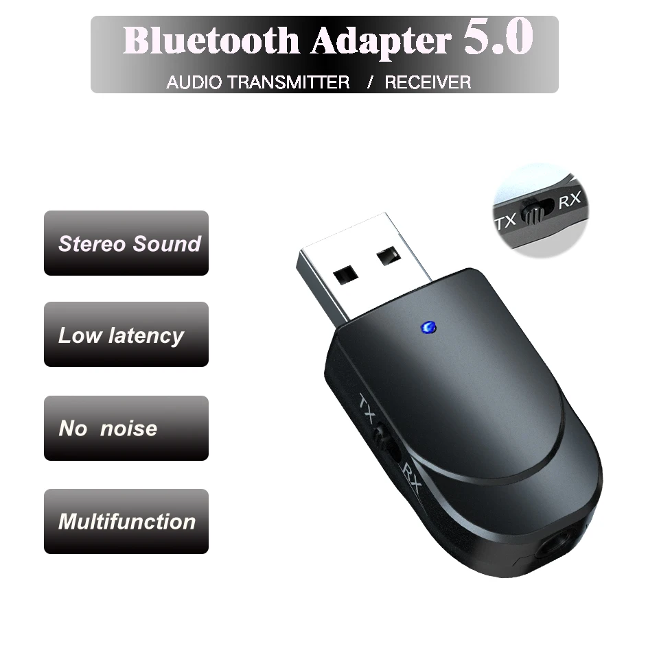 3 в 1 Bluetooth 5,0 аудио приемник передатчик 3,5 мм разъем AUX USB стерео музыка беспроводной адаптер для автомобиля ТВ ПК наушники