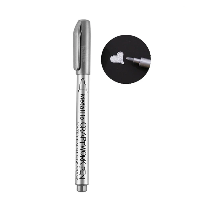 Haile Liquid Mirror Marker Silver Markers Pen DIY Reflective Paint Pens Mirror Markers Chrome Finish Metallic Art Craftwork Pen Metal Marker-silver