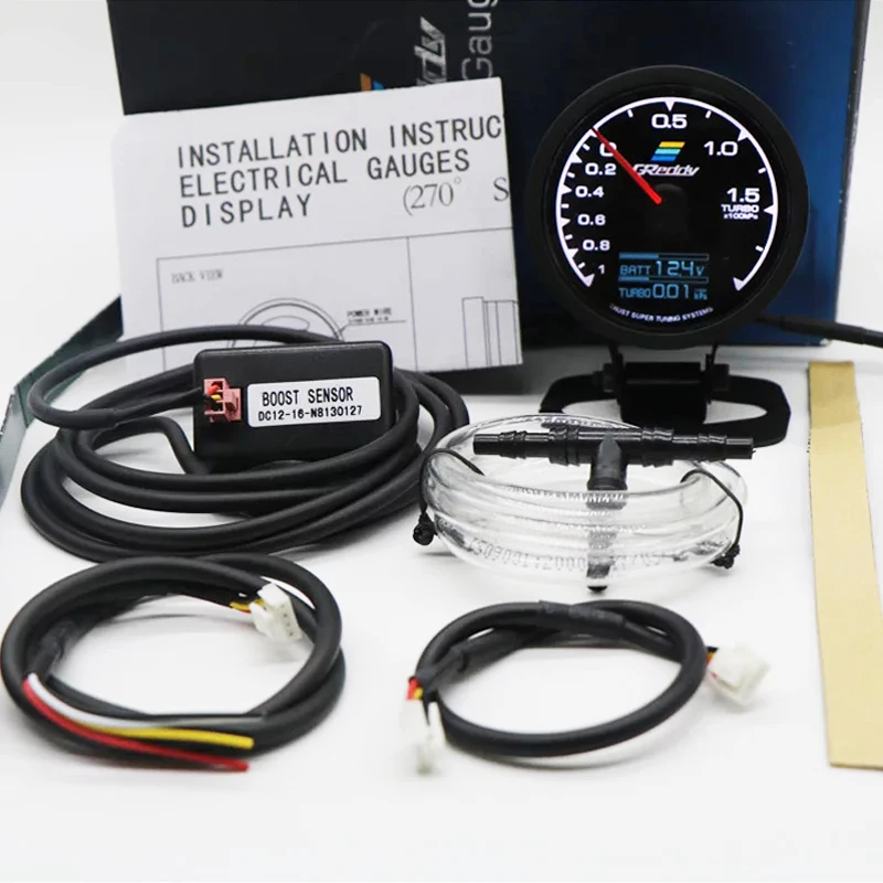 7 Color Turbo Boost Gauge Car Multi LCD Digital Display  Racing Meter GReddi Turbine Water Temp Oil temp Gauge 62mm 2.5 Inch
