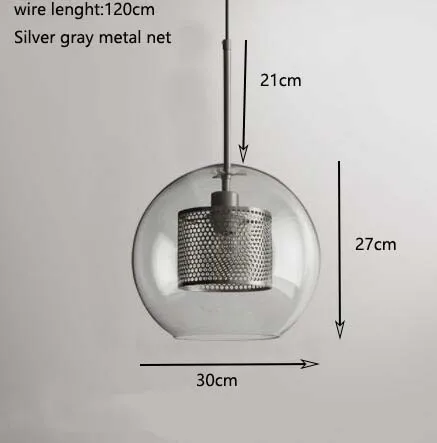 Современная стеклянная подвеска, светильники для столовой, ресторана, кофе, спальни, декор, светильник, винтажный Лофт, металлическая сетка, подвесные светильники - Цвет корпуса: show as the picture