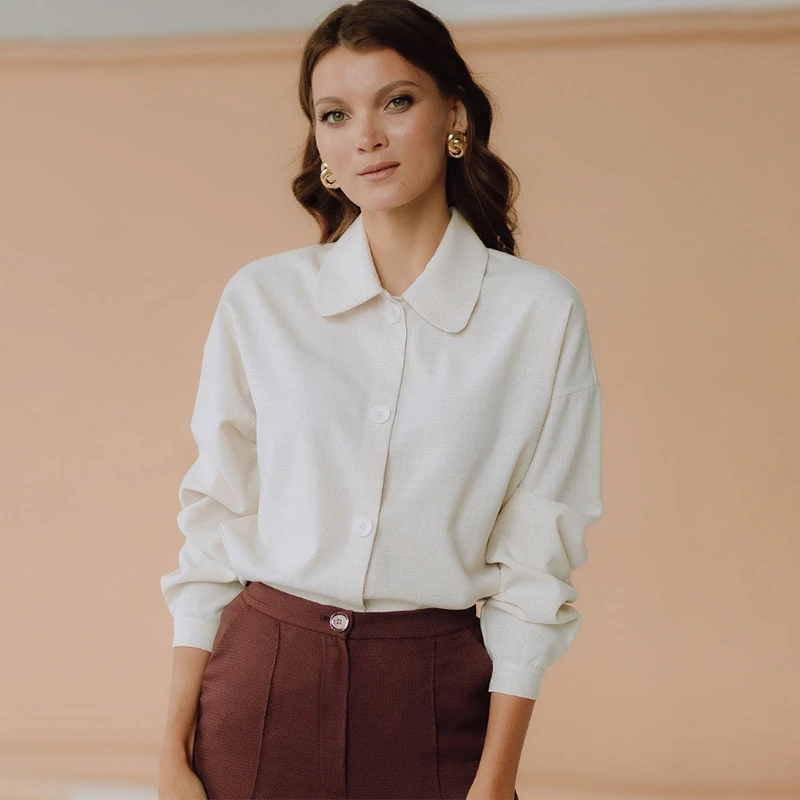 ZP 2020 moda Primavera calidades mujer Oficina señora Formal fiesta manga larga cuello delgado blusa Casual Camisa blanca sólida|Blusas camisas| - AliExpress