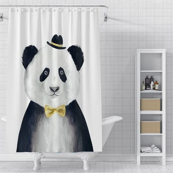 

Custom Cute animals Waterproof Shower Bath Curtain Printed Bathroom Decor Various Sizes#2020-06-04-3