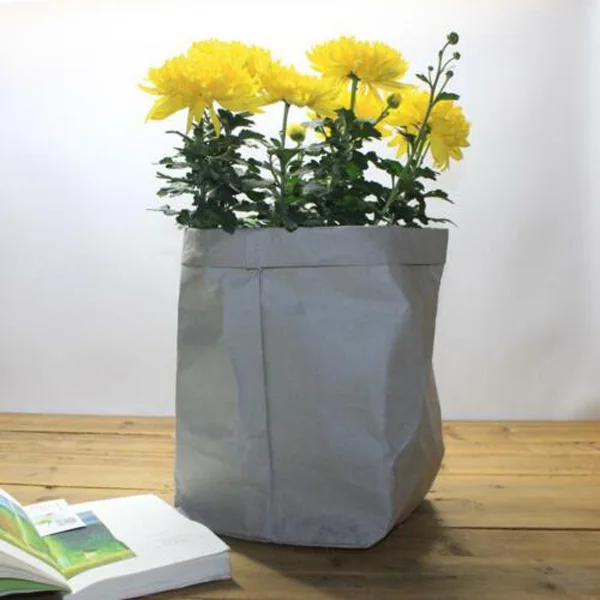 Многоразовый моющийся крафт-бумажный мешок, цветочные горшки, многофункциональная домашняя сумка для хранения PAK55 - Цвет: Gray