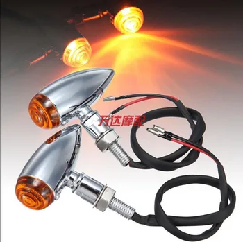 

Chrome Motorcycle Mini Bullet Turn Signal Light Indicator Blinker For Harley LED turn signal