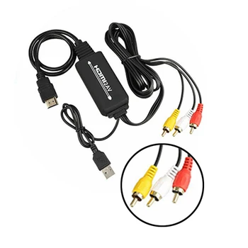 

For HDTV PS4 XBOX DVD Just For Players To TV 6Ft 1080P HDMI To 3-RCA Video Audio AV Component Converter Adapter Cable