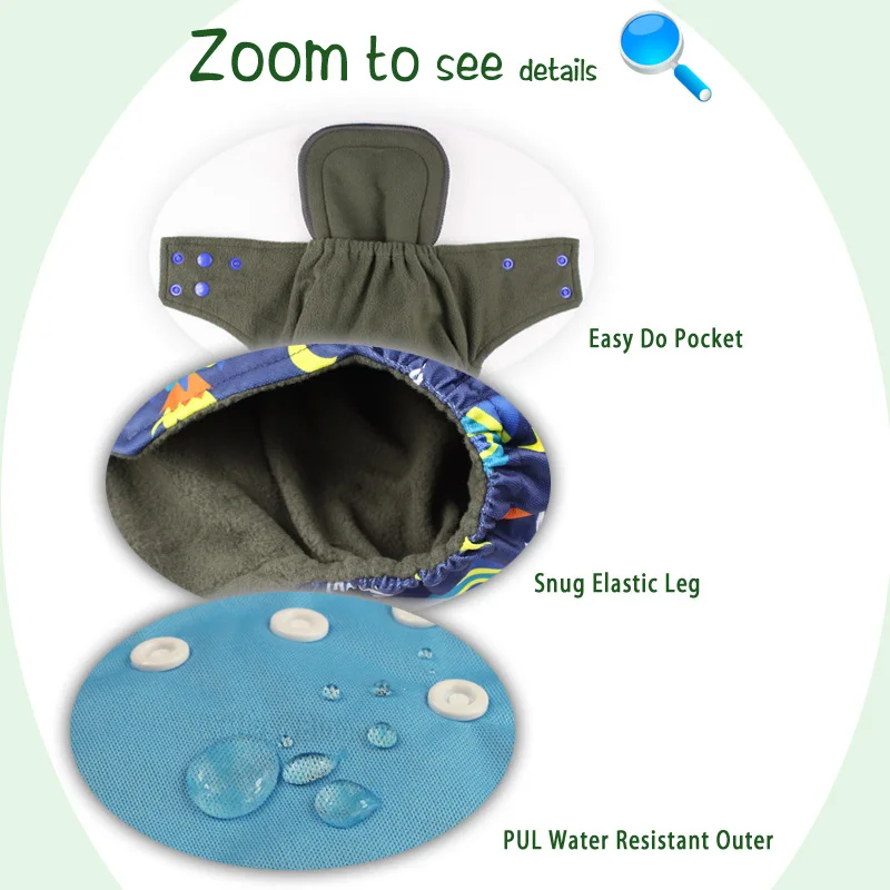 Cloth Diaper Inserts Covers Bamboo Charcoal