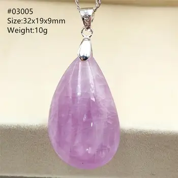 

Natural Purple Kunzite Quartz Pendant Cat Eye 32x19x9mm Water Drop Women Gemstone Necklace Jewelry AAAAA