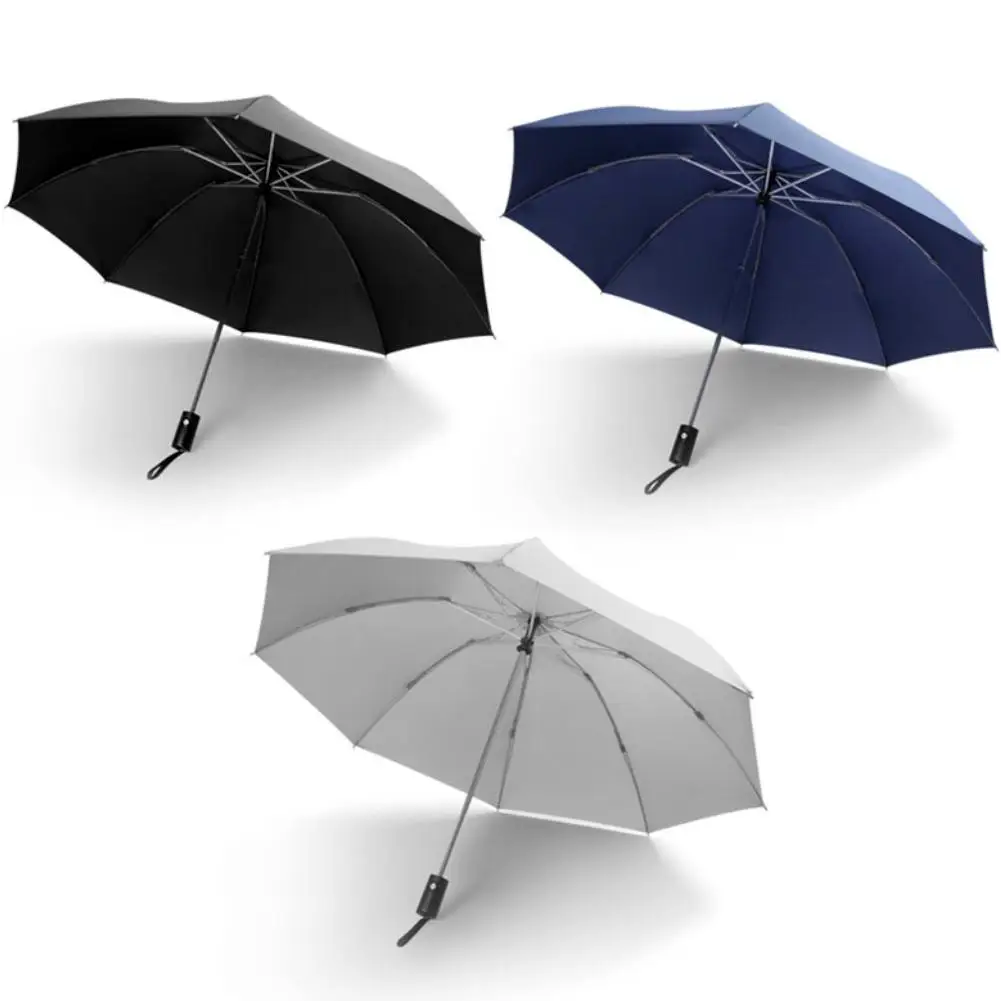 

Portable Fully Automatic Windproof waterproof Folding 8 Ribs Simple design Sun/Rain Sunlight Long-handle Umbrella Travel Parasol