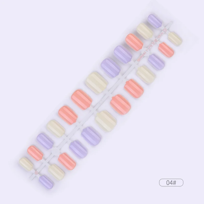 color 4 24 шт./компл. Многоразовые Накладные ногати искусственные советы полное покрытие для украшения пятки дизайн Пресс на рисунки на ногтях поддельные расширение советы - Цвет: color 4