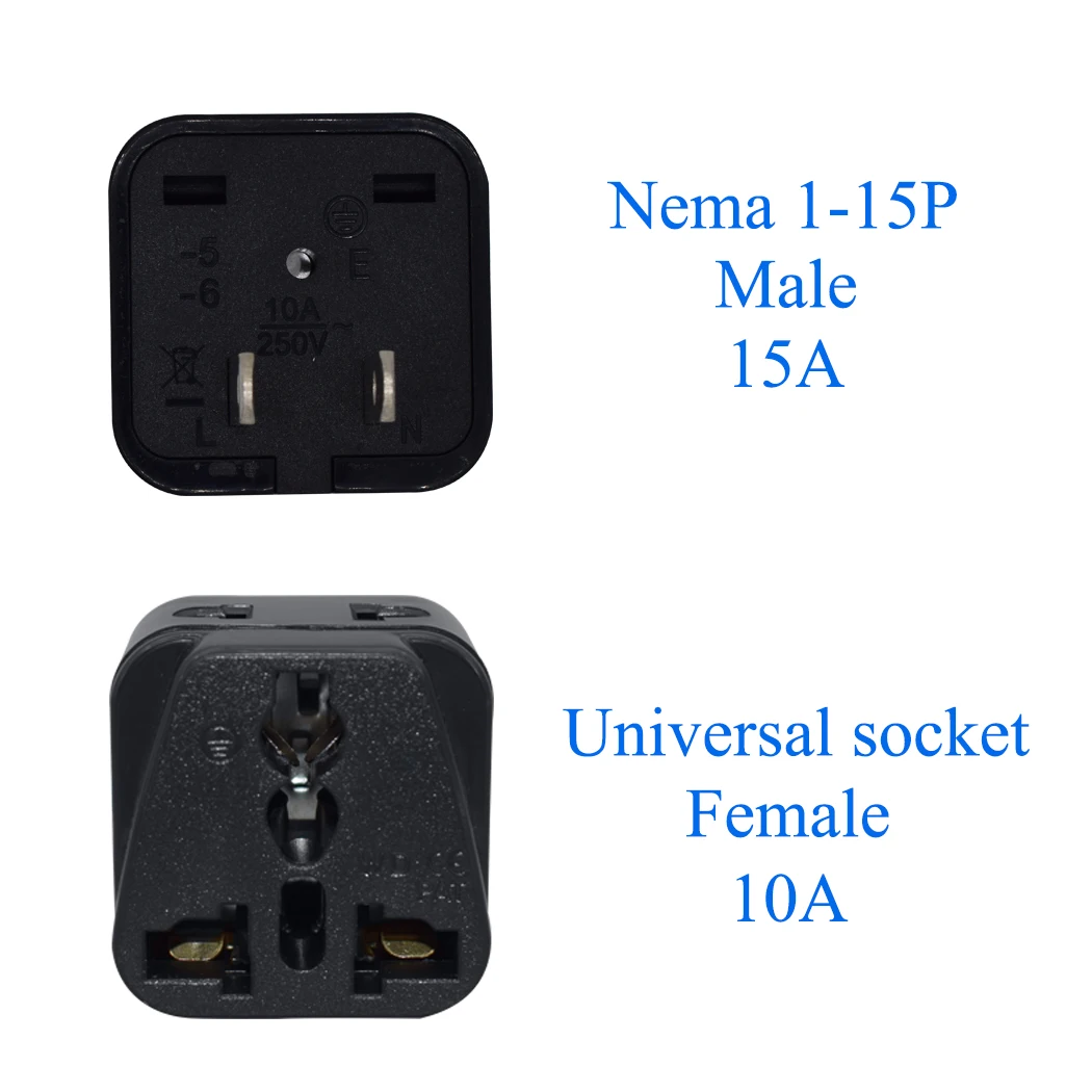 JORINDO Black white 250v 10a copper Universal America 2 Pin AC power adaptor Plug USA Canada japan Travel Adapter plug