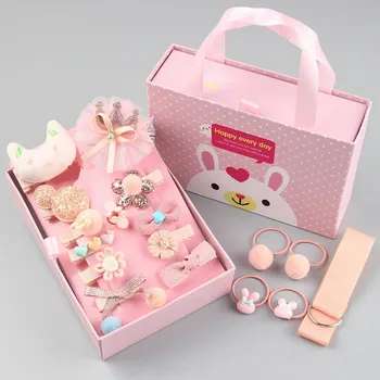 

Festival Gift Children Girls Bow Hair Clips Set Cartoon Rubber Kids Girl Princess Hair Ring Band Cute Girl Hair Accessories Sets