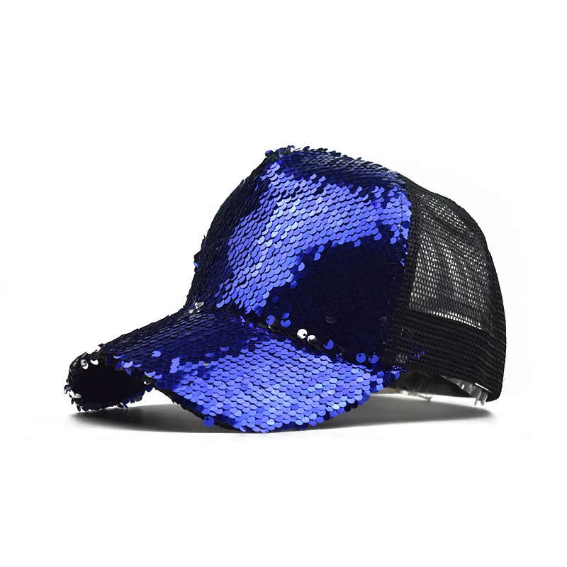 

Flip Sequined Net Hat Summer Men Women Fashion Discolored Hat Cool Baseball Cap