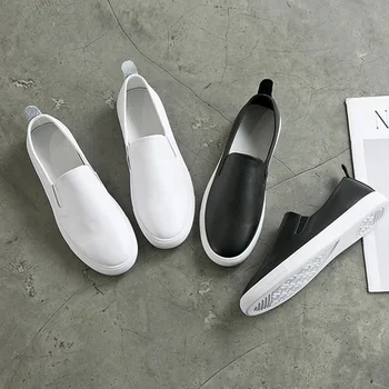 

Yiluan Leather Loafers Women's 2020 Spring Summer New Casual Wild Pedal Lazy Shoes Woman Small White Shoes Sneakers Single Shoes