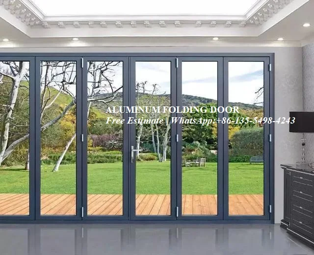 Waterproof veranda double glazing aluminum bi folding door,Outdoor Dividers Soundproof fold door